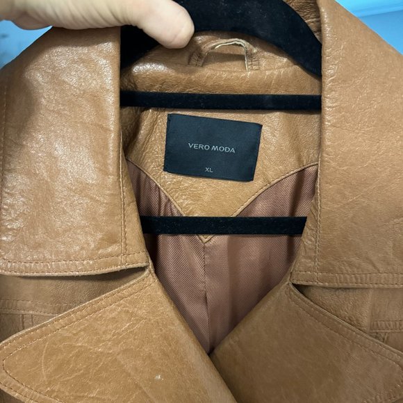 Vintage Leather Trench Coat - Picture 6 of 6